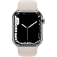 Refurbished Apple Watch Series 7 45mm aluminium zilver 4G met wit sportbandje                            
                            