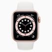 Apple Watch Series 6 44 mm aluminium goud wifi met wit sportbandje