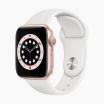Apple Watch Series 6 44 mm aluminium goud wifi met wit sportbandje