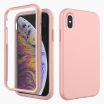 iPhone X/XS verre trempé & coque rose