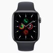 Apple Watch SE 2020 44 mm aluminium zwart wifi met zwart sportbandje