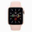 Refurbished Apple Watch Series 5 44 mm aluminium goud 4G met antique wit sportbandje