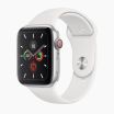 Apple Watch Series 5 44 mm aluminium argent 4G reconditionné avec bracelet sport blanc
