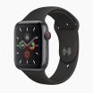 Refurbished Apple Watch Series 5 44 mm aluminium zwart 4G met zwart sportbandje