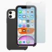 iPhone 11 verre trempé + coque en silicone Noir