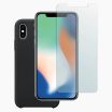 Refurbished iPhone X screenprotector + siliconen hoesje zwart