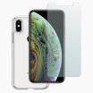 iPhone XS verre trempé + coque en plastique transparent