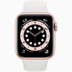 Apple Watch Series 6 44 mm aluminium doré Wi‑Fi avec avec bracelet sport blanc