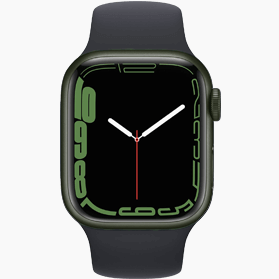 Apple Watch Series 7 41 mm reconditionnée en aluminium vert Wi‑Fi avec bracelet sport noir