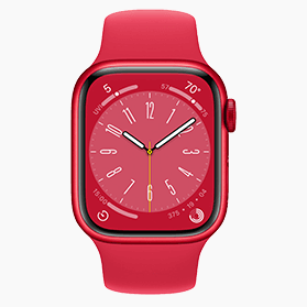 Reconditionnée Apple Watch Series 8 41 mm aluminium rouge Wi‑Fi avec bracelet sport rouge