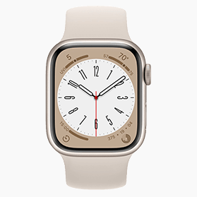 Remis à neuf Apple Watch Series 8 41 mm aluminium Starlight Wi‑Fi avec bracelet sport blanc antique