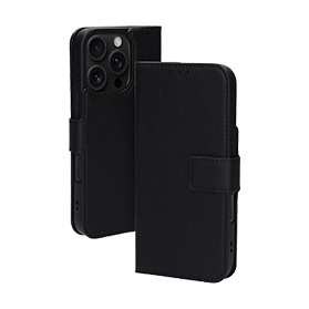 Zwarte bookcase voor iPhone 14 Pro