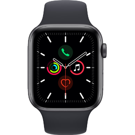 Apple Watch SE 2020 44 mm en aluminium noir 4G reconditionnée avec bracelet sport noir