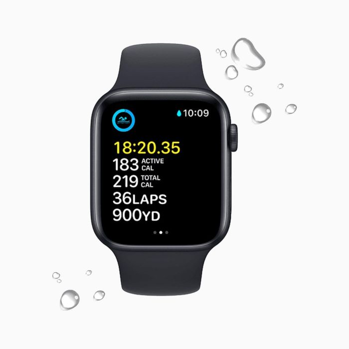 Apple Watch SE 2022 40 mm aluminium noir 4G avec bracelet sport noir             