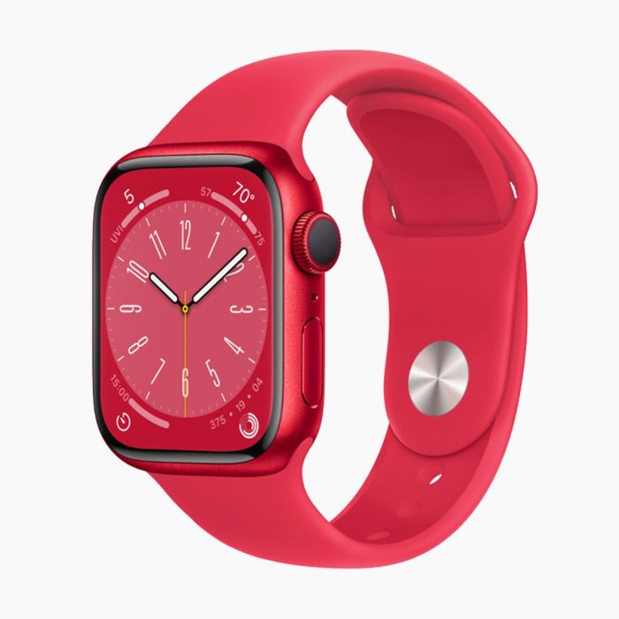 Apple Watch Series 8 reconditionnée 41 mm aluminium rouge Wi‑Fi avec bracelet sport rouge