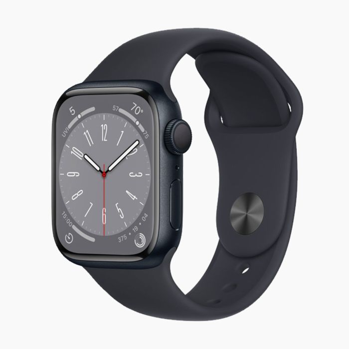 Refurbished Apple Watch Series 8 41mm aluminium zwart wifi met zwart sportbandje                            