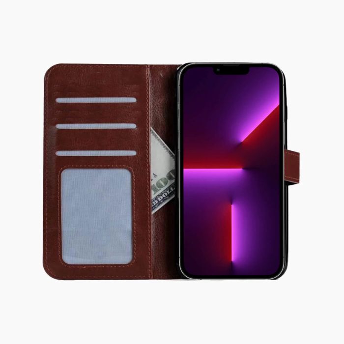 Bookcase bruin voor iPhone 13 Pro Max
