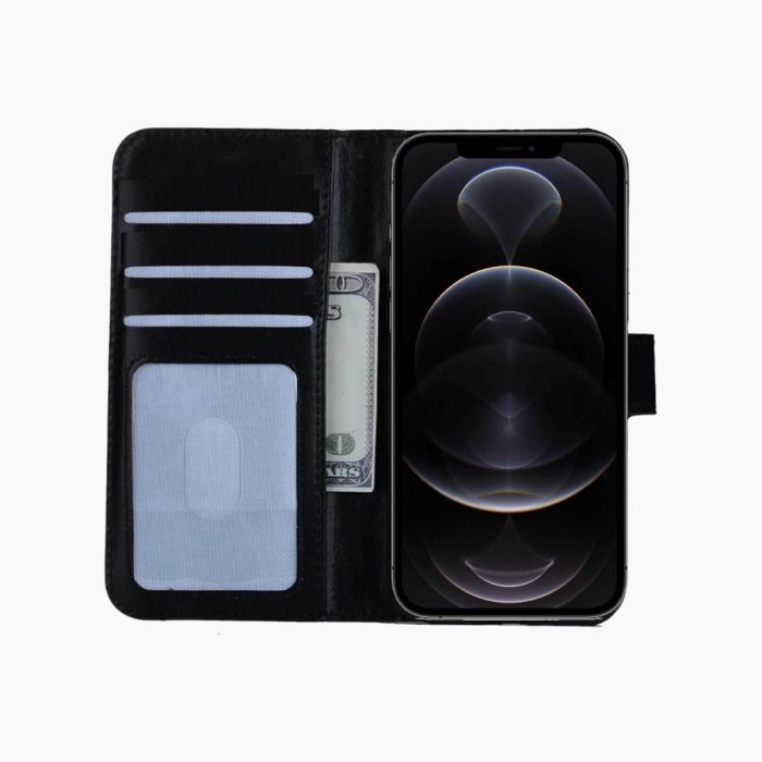 Bookcase noir pour iPhone 12/12 Pro