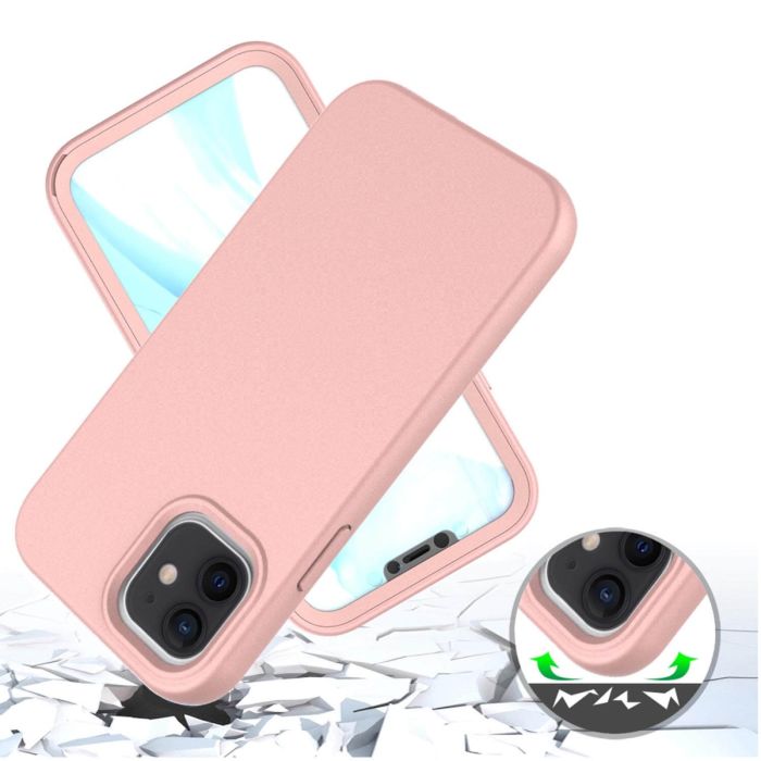 iPhone 12 verre trempé & coque rose