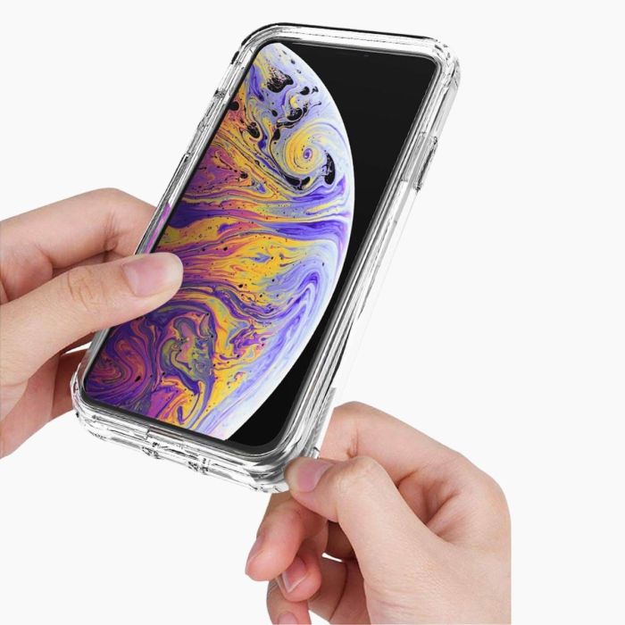iPhone X/XS screenprotector & hoes transparant voorkant