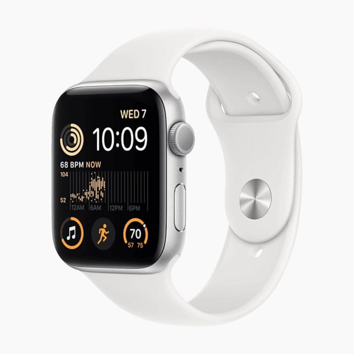 Apple Watch SE 2022 40 mm aluminium argent wifi avec bracelet sport blanc   