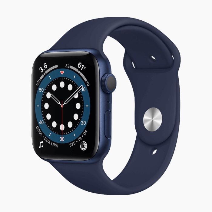 Apple Watch Series 6 40 mm aluminium bleu wifi reconditionné avec bracelet sport bleu 
                            