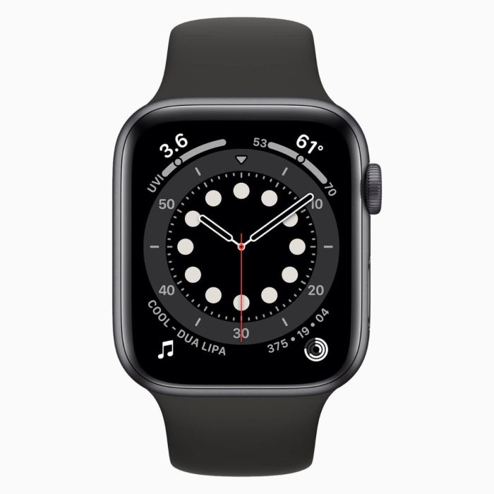 Apple Watch Series 6 40 mm aluminium noir wifi reconditionné avec bracelet sport noir     