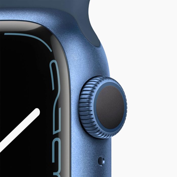 Refurbished Apple Watch Series 7 45mm aluminium blauw 4G met blauw sportbandje                            