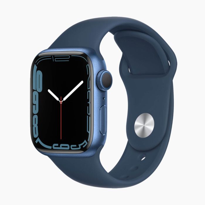 Refurbished Apple Watch Series 7 45mm aluminium blauw wifi met blauw sportbandje                            