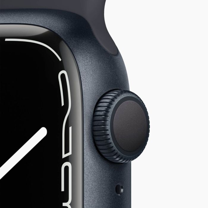 Apple Watch Series 7 41mm rvs zwart 4G met zwart sportbandje