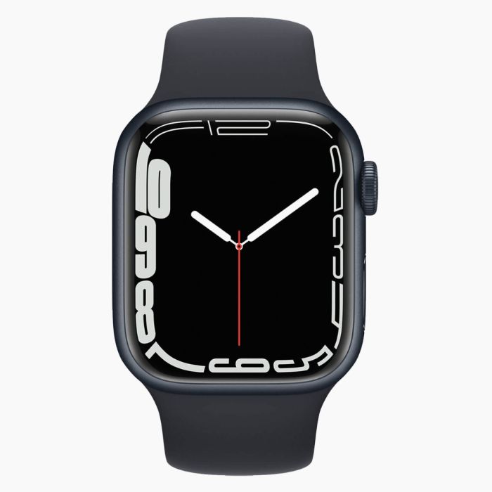 Apple Watch Series 7 41mm rvs zwart 4G met zwart sportbandje