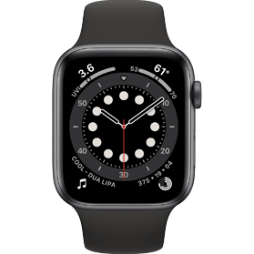 Apple Watch Series 6 40mm aluminium zwart wifi met zwart sportbandje
