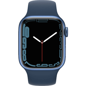 Apple Watch Series 7 41mm aluminium blauw 4G met blauw sportbandje