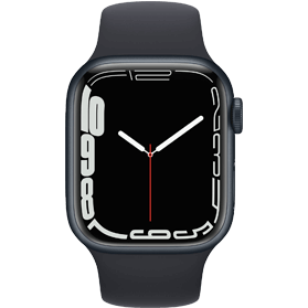 Apple Watch Series 7 45mm aluminium zwart 4G met zwart sportbandje Kerst Actie